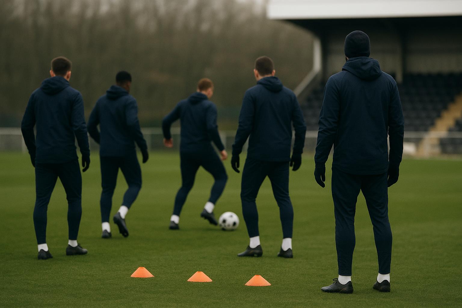Spelers van Tottenham Hotspur op het trainingsveld in een moeilijke periode