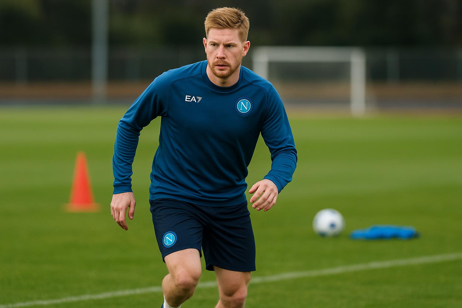 Kevin De Bruyne in trainingskledij bij Napoli in Italië