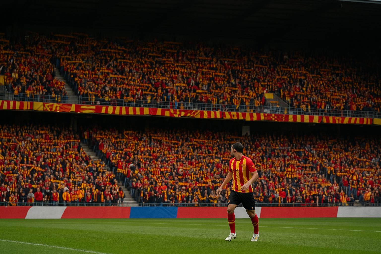 Supporters van KV Mechelen in het stadion Achter de Kazerne tijdens een wedstrijd