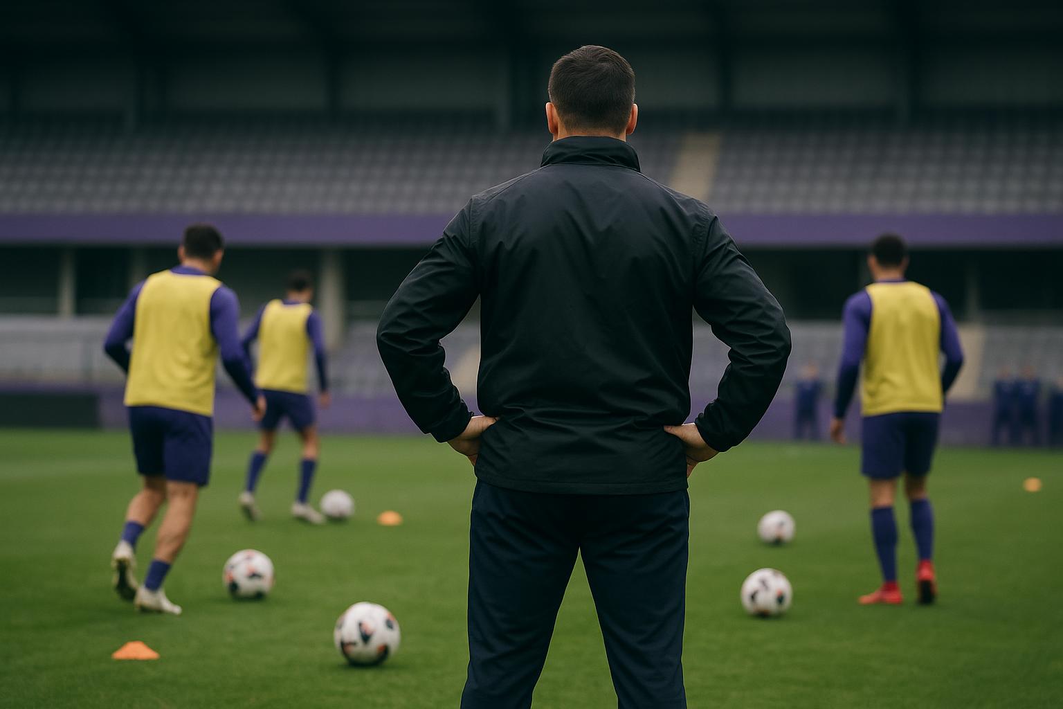 Jelle Coen als coach van de RSCA Futures langs de zijlijn