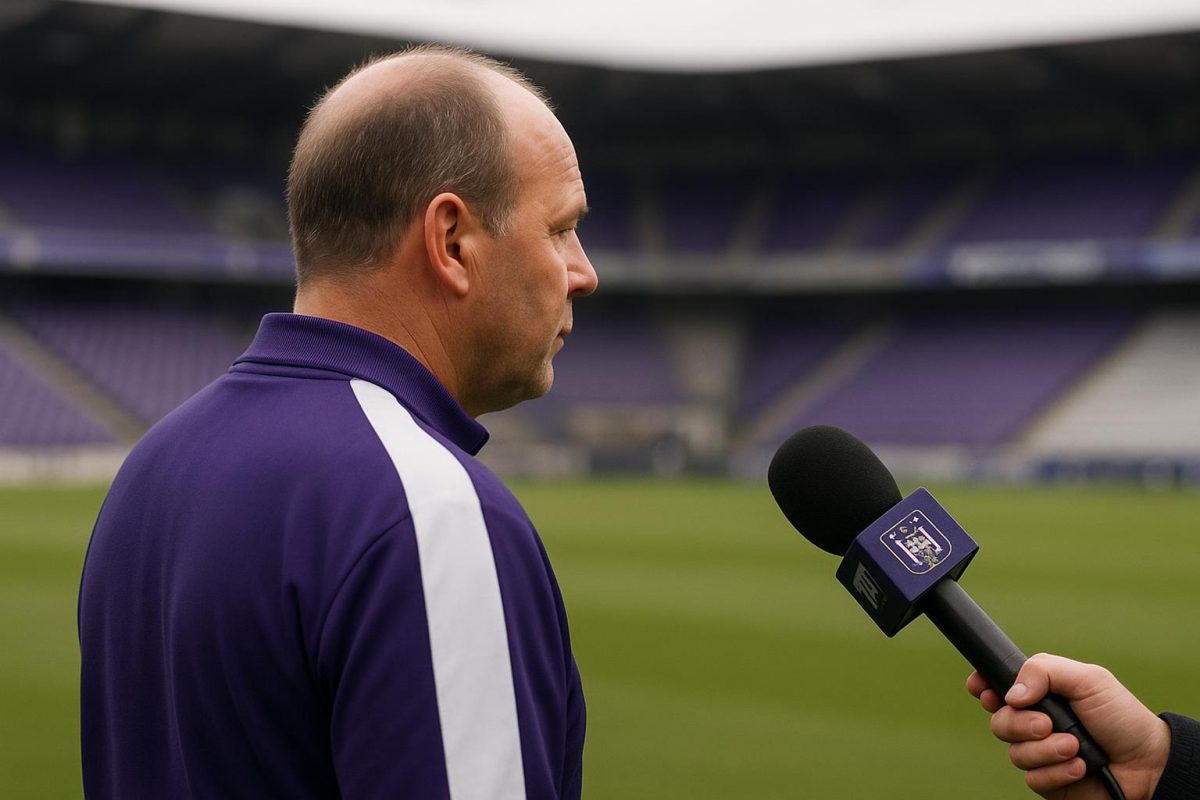 Herman Van Holsbeeck tijdens een interviewmoment over RSC Anderlecht