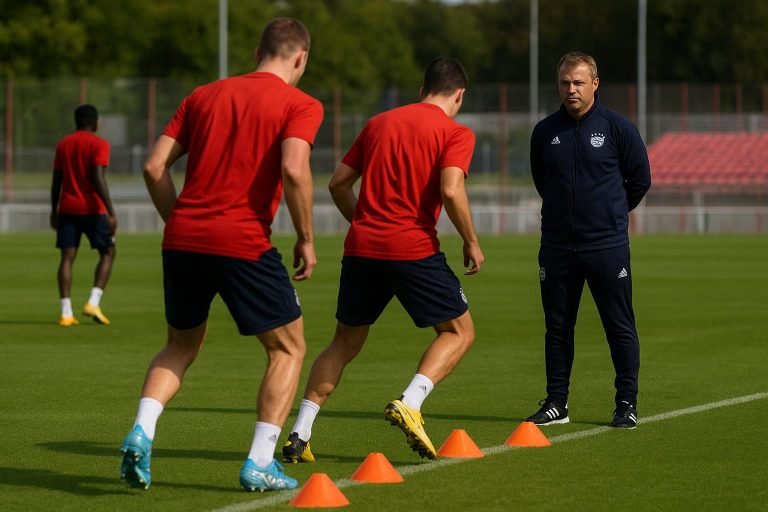 Vincent Kompany bij Bayern München tijdens een trainingsmoment
