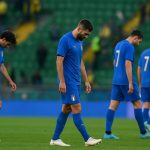 Italiaanse spelers teleurgesteld na de barragematch tegen Bosnië-Herzegovina