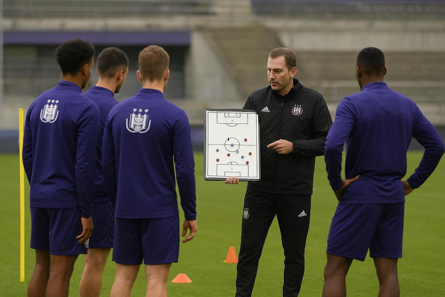Training van Anderlecht met focus op middenveldorganisatie na het wegvallen van Nathan De Cat