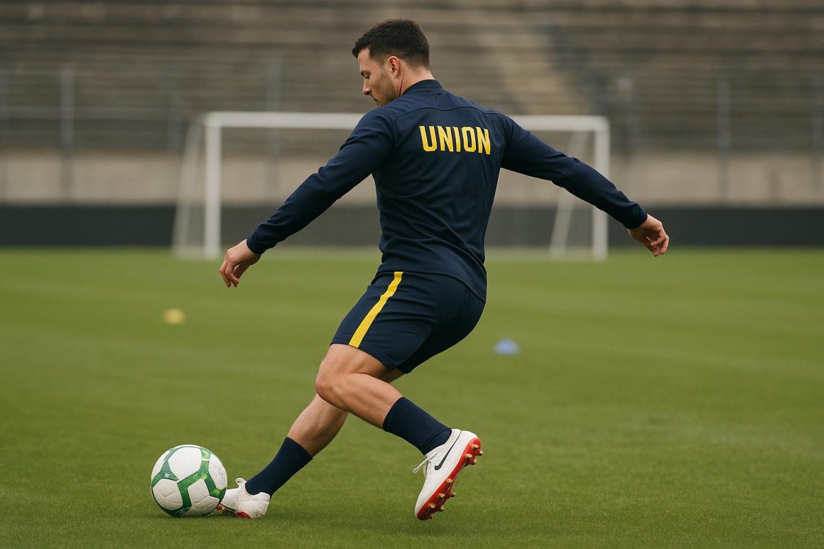 Anouar Ait El Hadj van Union Saint-Gilloise tijdens een trainingsmoment