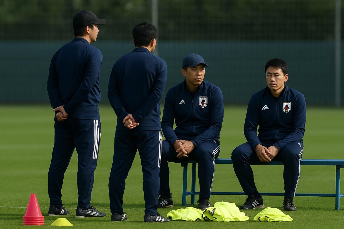 Japanse technische staf tijdens een training richting het WK