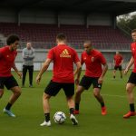 Training van de Rode Duivels met bondscoach Rudi Garcia in aanloop naar het WK