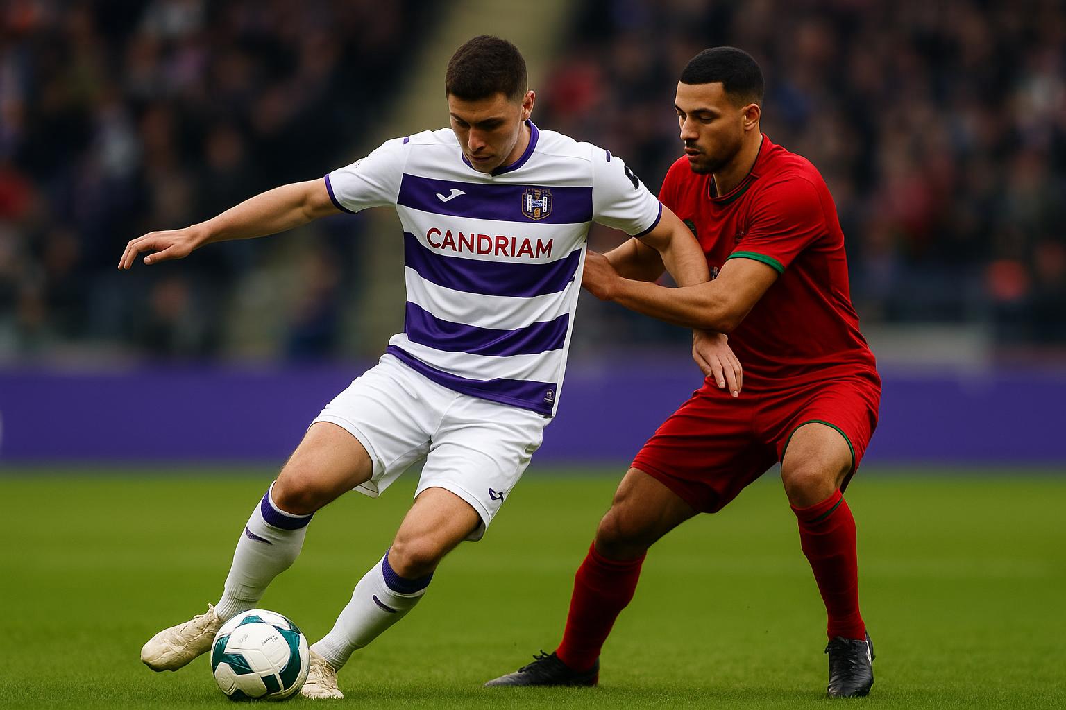 Nathan Saliba van Anderlecht op het middenveld tijdens een wedstrijd