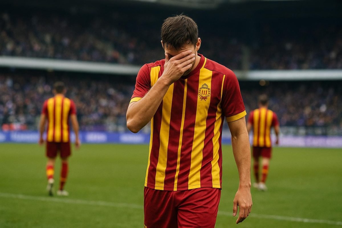 Myron van Brederode van KV Mechelen reageert na de match tegen Anderlecht