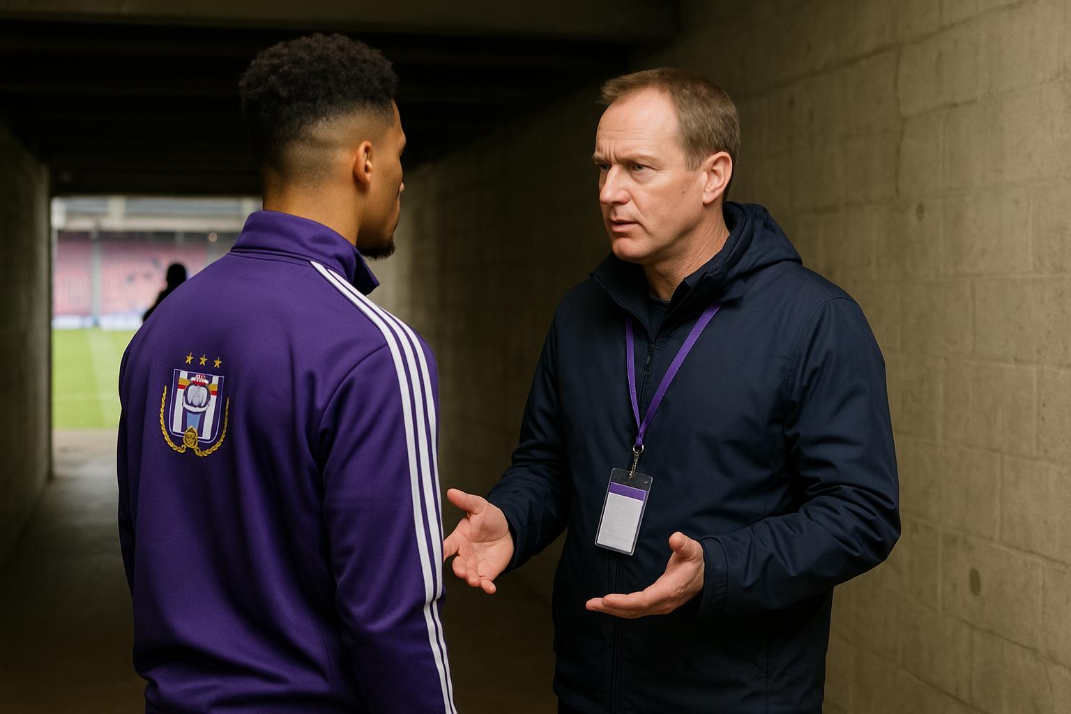 Nathan Saliba van RSC Anderlecht na de match, in de catacomben