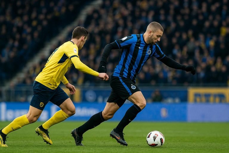Sfeerbeeld van een duel tussen Union en Club Brugge in een titelwedstrijd