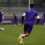 César Huerta van RSC Anderlecht op training, in aanloop naar zijn terugkeer in de selectie.