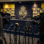 Perscontext rond Union na een bewogen seizoenslot, met focus op microfoons en stadionomgeving