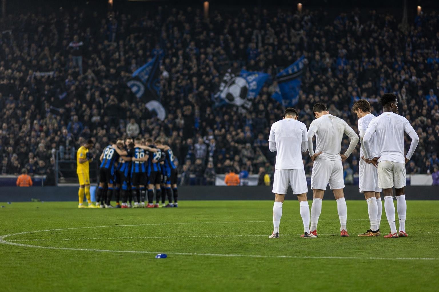 Sfeerbeeld na Club Brugge - KAA Gent met zichtbare ontgoocheling en stadiondruk