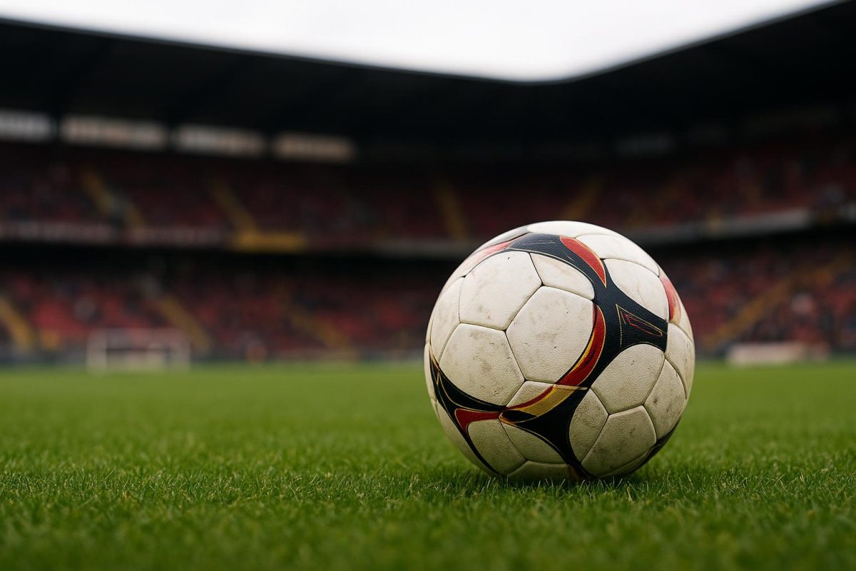 Jupiler Pro League-bal op het veld in een Belgisch stadion