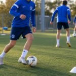Jonge spelers van KRC Genk tijdens een trainingsmoment op de jeugdacademie.