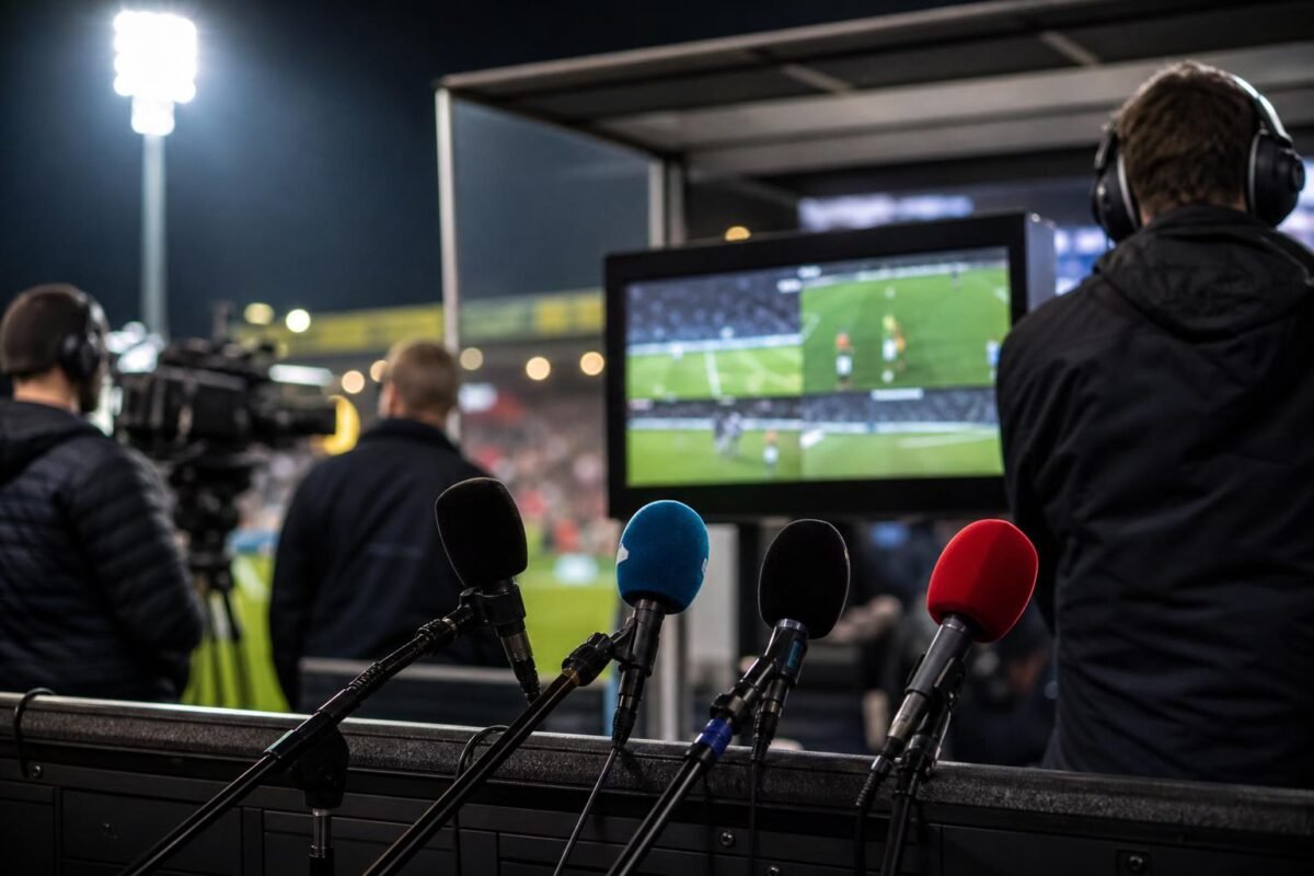Scheidsrechterscontext in een stadion na een beladen Jupiler Pro League-avond