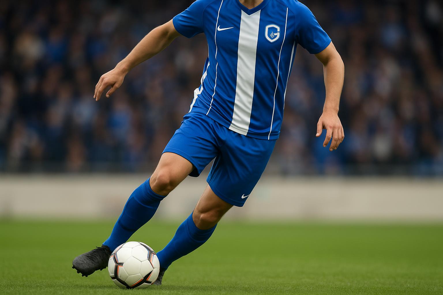 Daan Heymans van KRC Genk in wedstrijdcontext op het veld