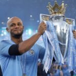 Vincent Kompany tijdens een emotioneel Manchester City-moment rond het afscheid van Pep Guardiola