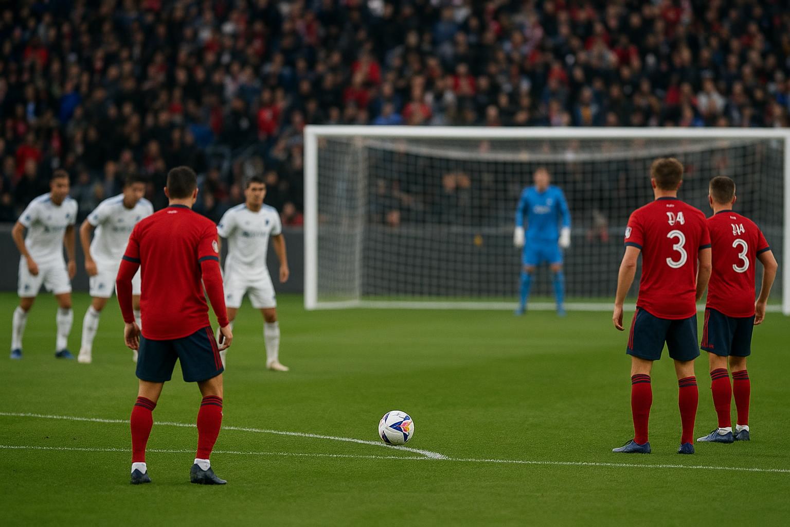 Chicago Fire en FC Cincinnati in duel tijdens een MLS-wedstrijd, met focus op een strafschopmoment.