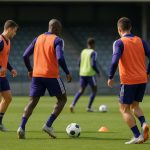 Jérémy Taravel van Anderlecht tijdens een trainingsmoment in aanloop naar de wedstrijd tegen Club Brugge