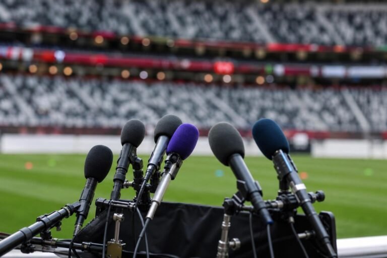 Supporters in een groot voetbalstadion tijdens een internationale wedstrijdcontext