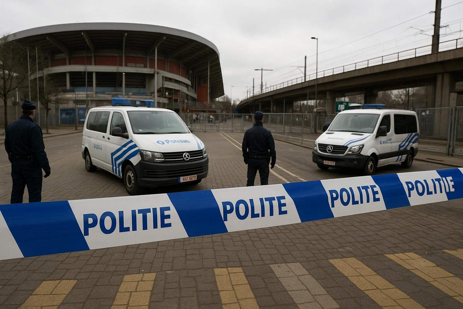 Politie-aanwezigheid in Brussel na ongeregeldheden rond een voetbalwedstrijd