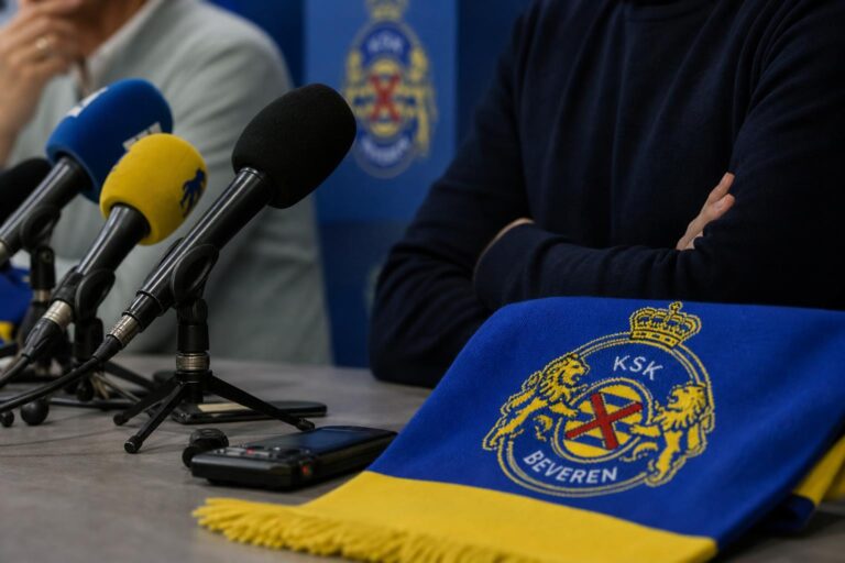 Persmoment rond de dubbelrol van Raphael Holzhauser bij KSK Beveren