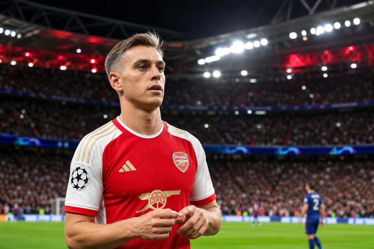 Leandro Trossard in Arsenal-context voor de Champions League-finale