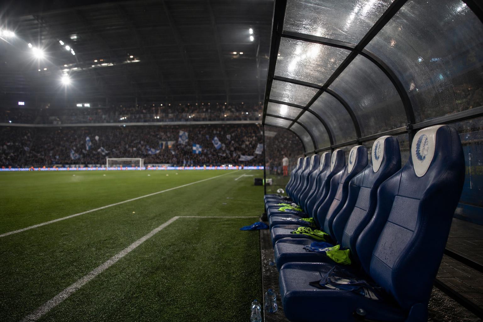 Gespannen stadionbeeld rond KAA Gent voor een Europese barragematch tegen KRC Genk