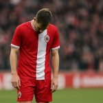 Daam Foulon van Royal Antwerp FC na de 0-5 nederlaag tegen Standard op de Bosuil