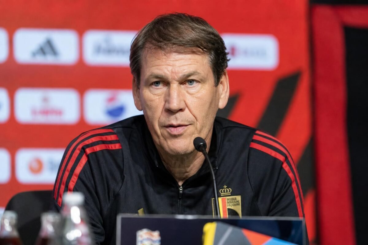 Rudi Garcia tijdens een persmoment bij de Rode Duivels