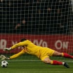 Nacho Miras van KV Mechelen viert na de zege tegen KAA Gent in de Champions' Play-Offs