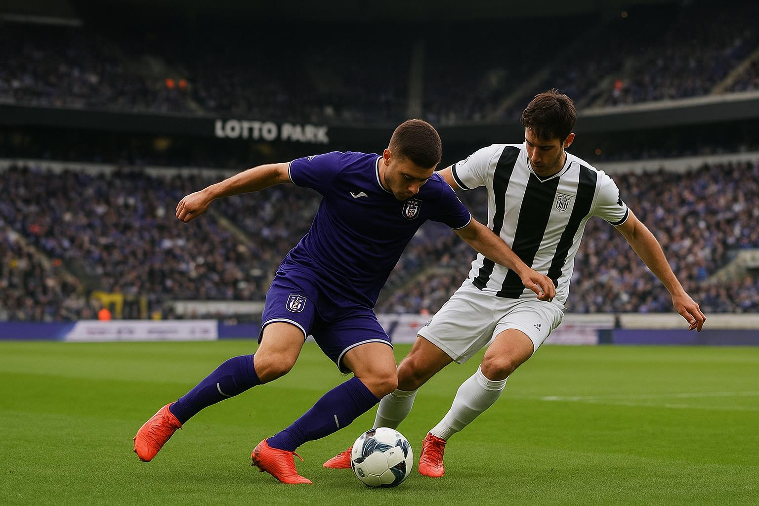 Sfeerbeeld uit het Lotto Park tijdens Anderlecht tegen Club Brugge in de Championsโ Play-Offs