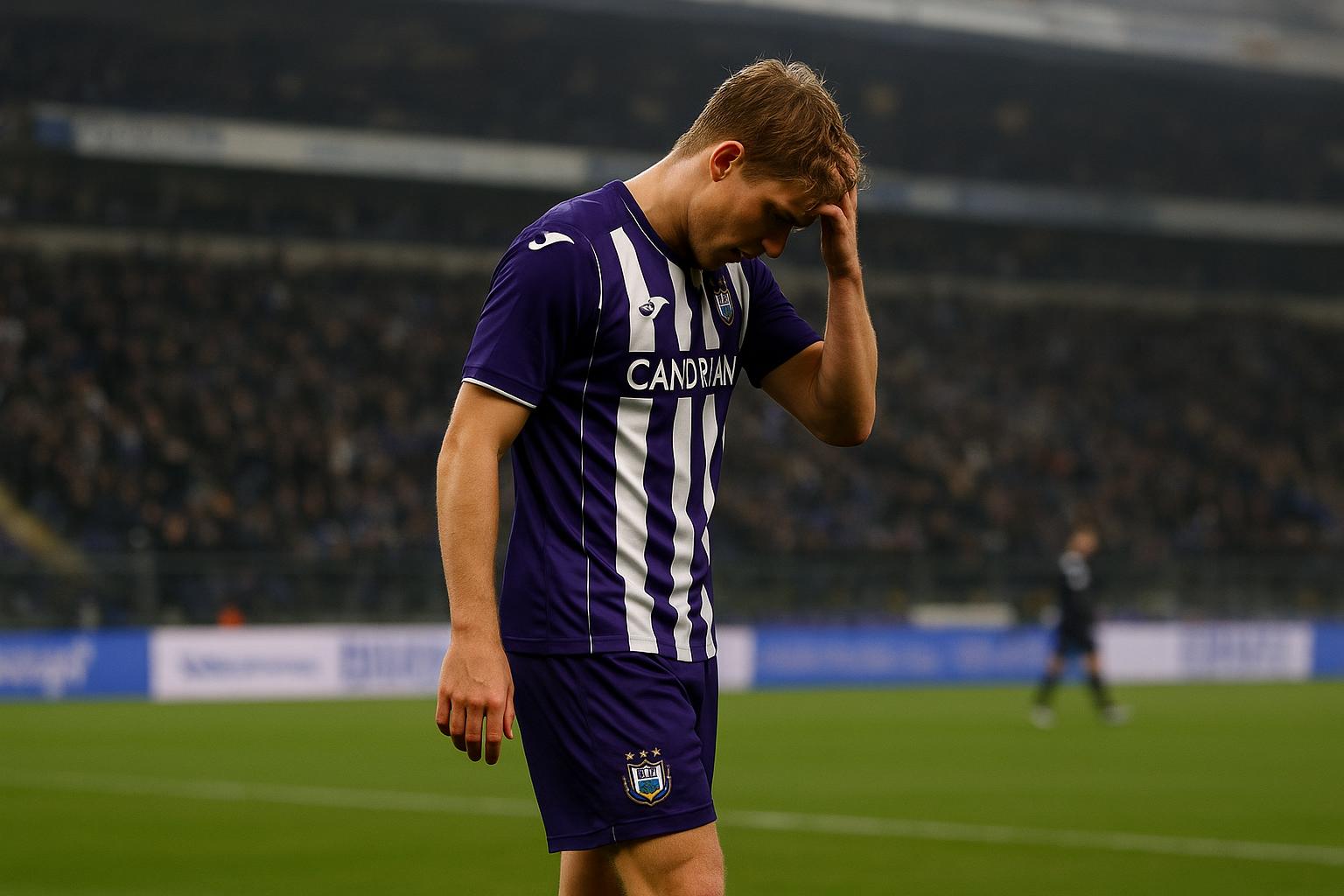 Marco Kana van RSC Anderlecht na de wedstrijd tegen Club Brugge in het Lotto Park