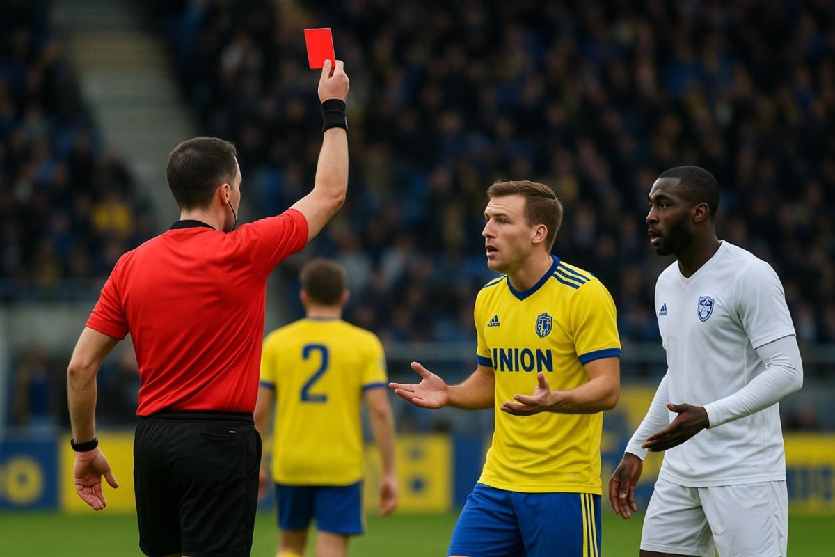 Sfeerbeeld van STVV tegen Union SG op Stayen tijdens de fase die leidde tot rood voor Kevin Mac Allister.