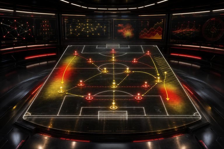 Tactische visual van een teruggetrokken winger die vanuit de flank in het middenveld zakt.