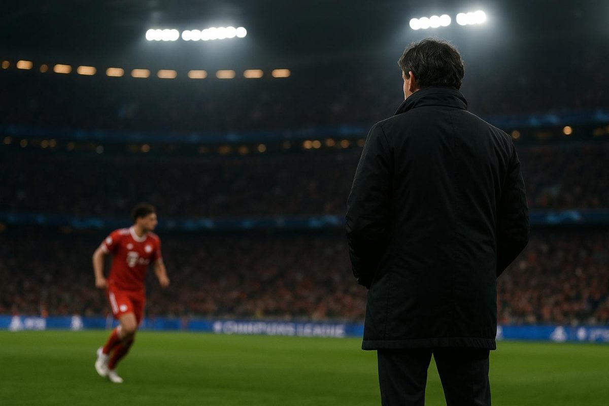 Vincent Kompany langs de zijlijn als coach van Bayern München
