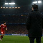Vincent Kompany langs de zijlijn als coach van Bayern München