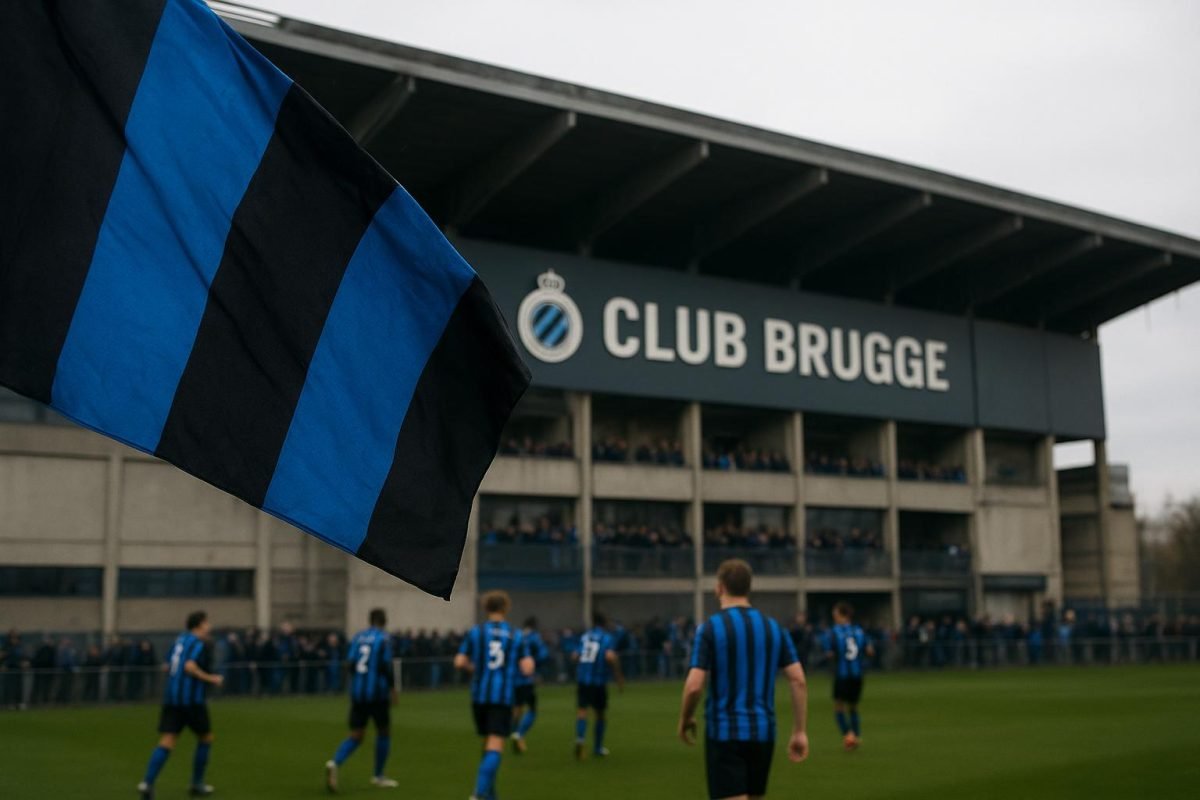 Sfeerbeeld rond Club Brugge met spelers in actie, in de context van de transferdossiers deze zomer