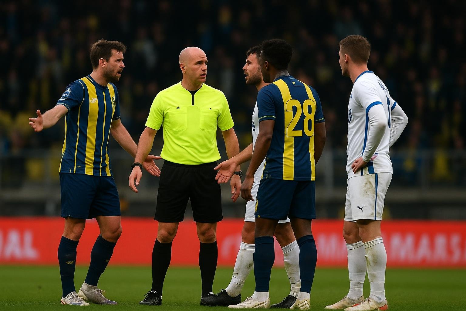 Scheidsrechter Jan Boterberg tijdens STVV tegen Union op Stayen