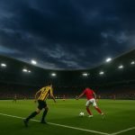 Stadionomgeving tijdens een match met Union SG en Club Brugge in de context van de titelstrijd