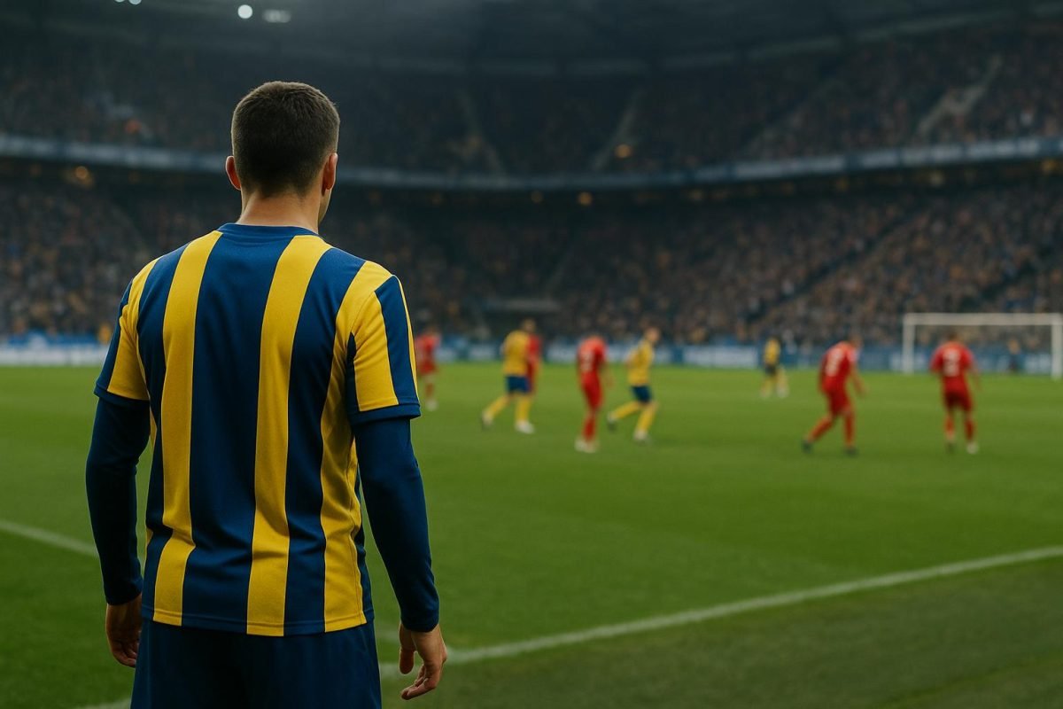Sfeershot rond Union Saint-Gilloise tijdens een wedstrijd, zonder herkenbare gezichten