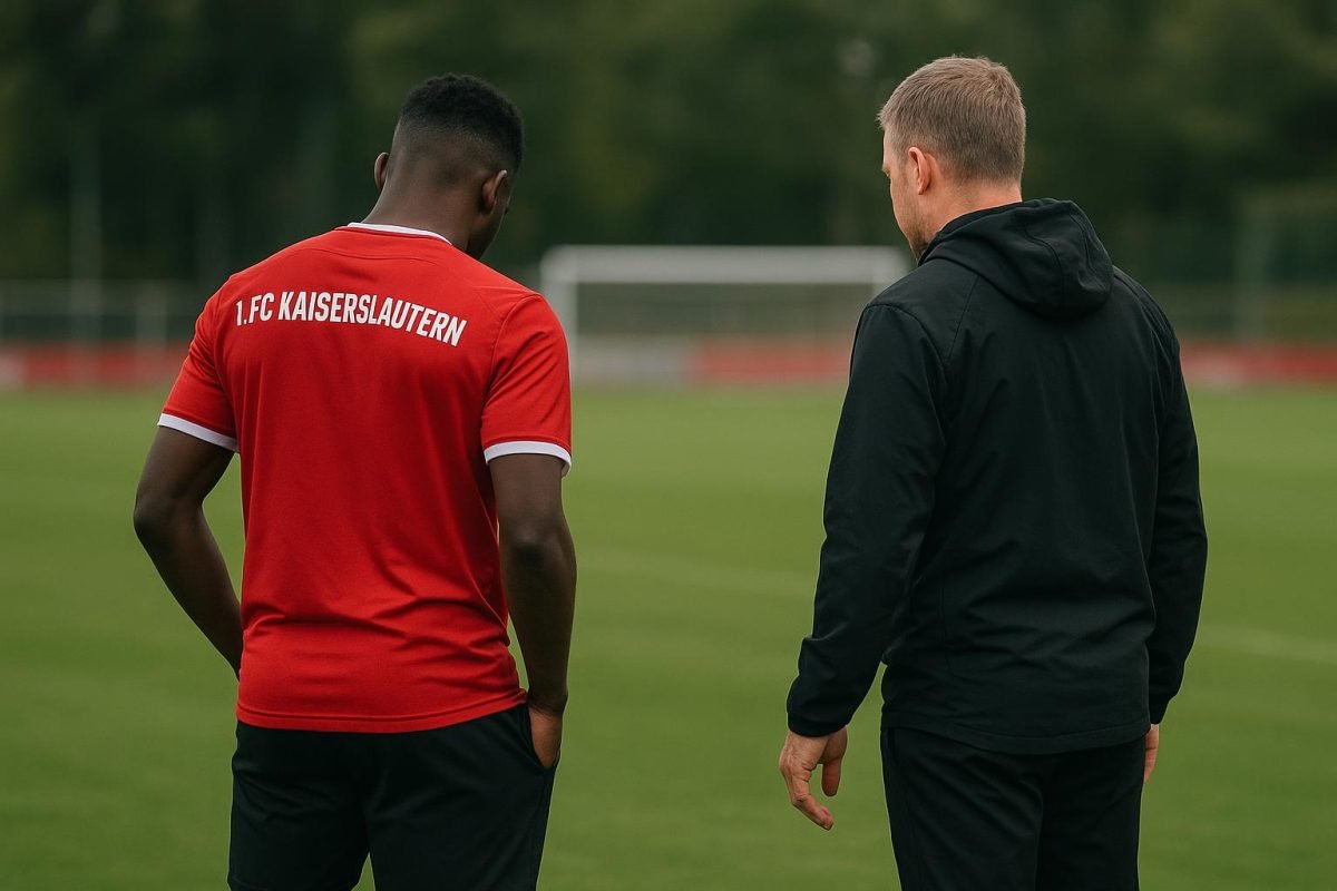Norman Bassette in trainingscontext bij FC Kaiserslautern