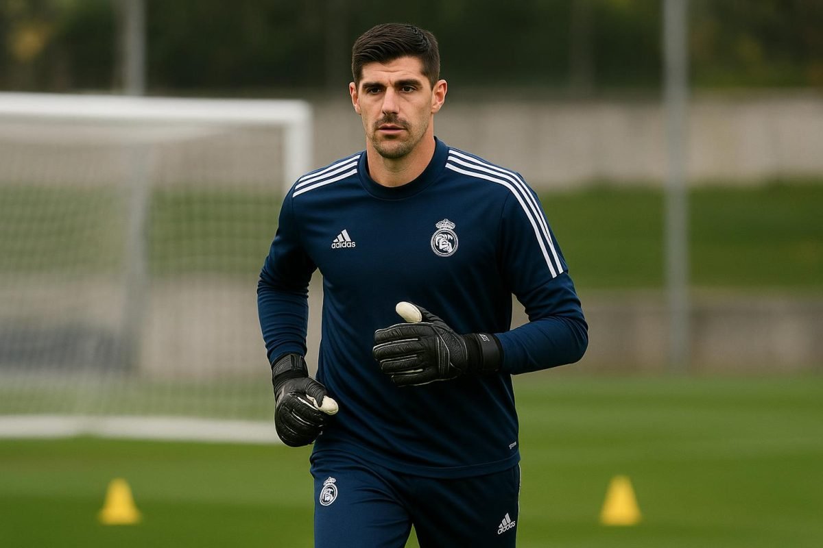 Thibaut Courtois op training bij Real Madrid