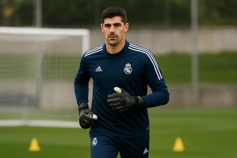 Thibaut Courtois op training bij Real Madrid