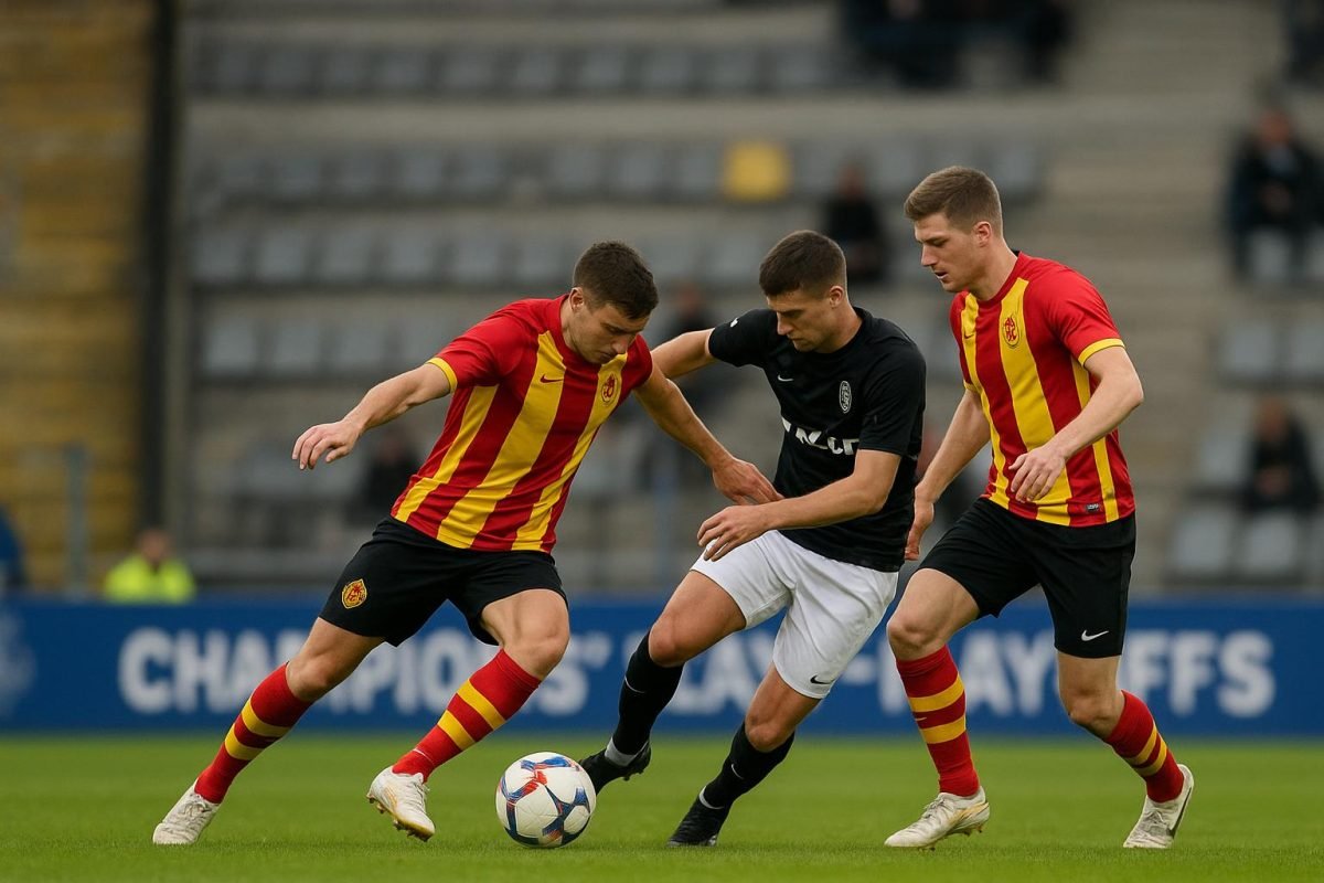 Actiemoment van KV Mechelen in de Champions’ Play-Offs met Bouke Boersma in beeld