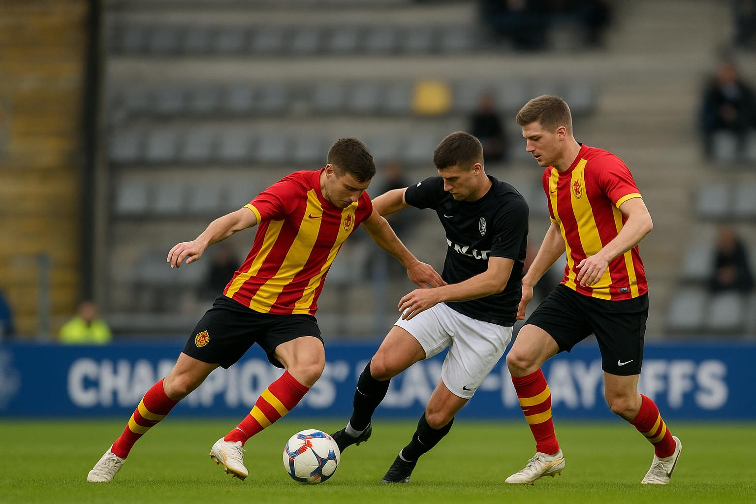 Actiemoment van KV Mechelen in de Championsโ Play-Offs met Bouke Boersma in beeld