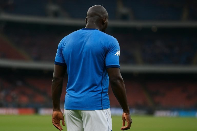 Romelu Lukaku in actie in het shirt van Napoli
