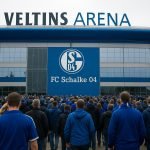 Sfeerbeeld rond de Veltins Arena van Schalke 04 op een wedstrijddag